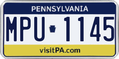 PA license plate MPU1145