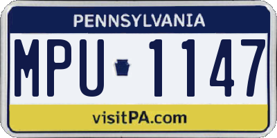 PA license plate MPU1147
