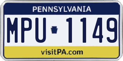 PA license plate MPU1149