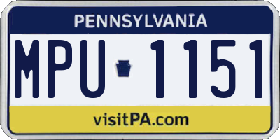 PA license plate MPU1151