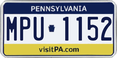 PA license plate MPU1152
