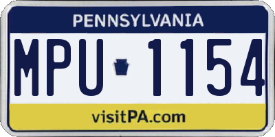 PA license plate MPU1154