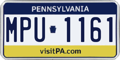 PA license plate MPU1161