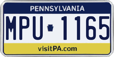 PA license plate MPU1165