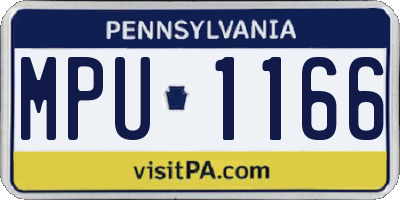 PA license plate MPU1166