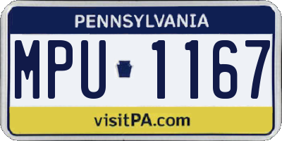 PA license plate MPU1167