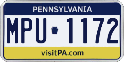 PA license plate MPU1172