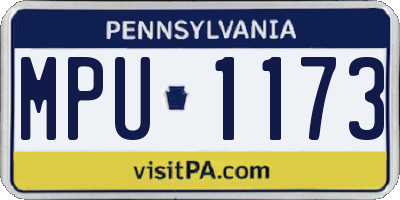 PA license plate MPU1173