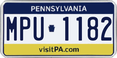 PA license plate MPU1182