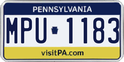 PA license plate MPU1183