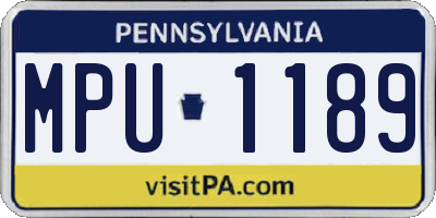 PA license plate MPU1189