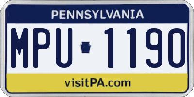 PA license plate MPU1190