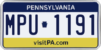 PA license plate MPU1191