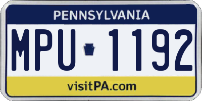 PA license plate MPU1192