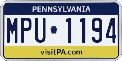 PA license plate MPU1194