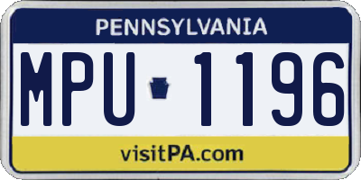 PA license plate MPU1196