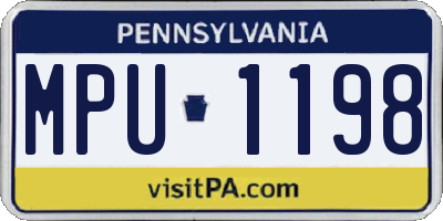 PA license plate MPU1198