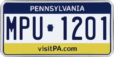 PA license plate MPU1201