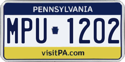 PA license plate MPU1202