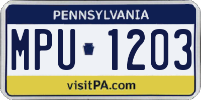 PA license plate MPU1203