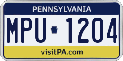 PA license plate MPU1204