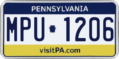 PA license plate MPU1206