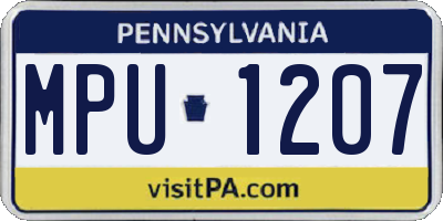 PA license plate MPU1207