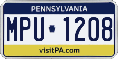 PA license plate MPU1208
