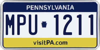 PA license plate MPU1211