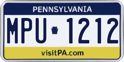 PA license plate MPU1212