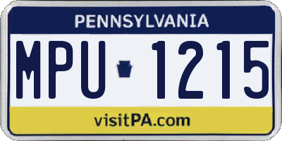 PA license plate MPU1215
