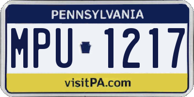 PA license plate MPU1217