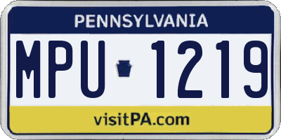 PA license plate MPU1219