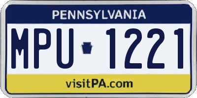 PA license plate MPU1221
