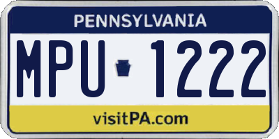 PA license plate MPU1222