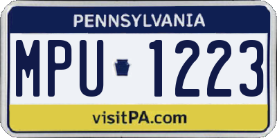 PA license plate MPU1223