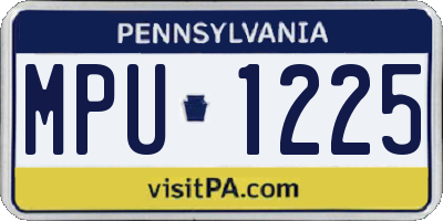 PA license plate MPU1225