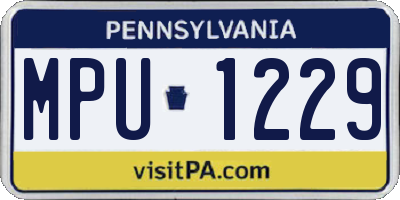 PA license plate MPU1229