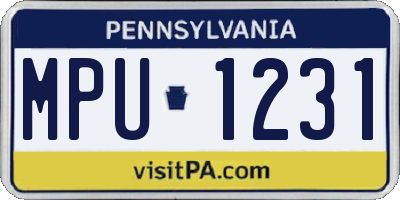 PA license plate MPU1231
