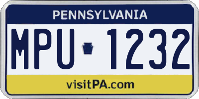 PA license plate MPU1232