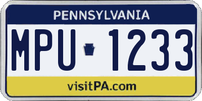 PA license plate MPU1233