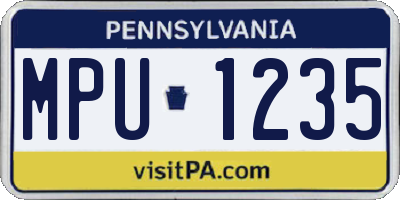 PA license plate MPU1235