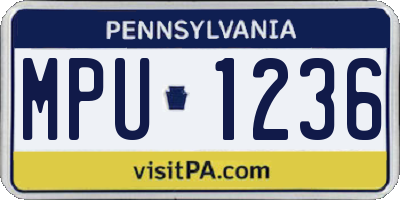 PA license plate MPU1236