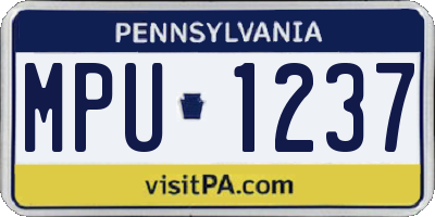 PA license plate MPU1237