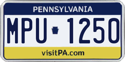PA license plate MPU1250