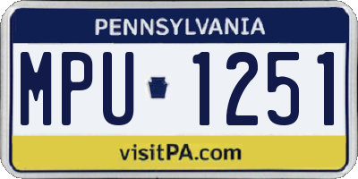 PA license plate MPU1251