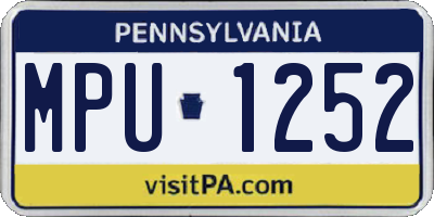 PA license plate MPU1252