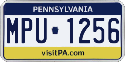 PA license plate MPU1256
