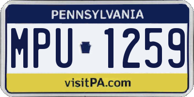 PA license plate MPU1259