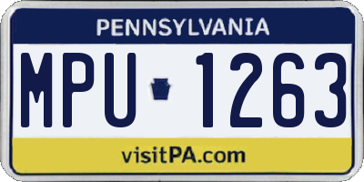 PA license plate MPU1263